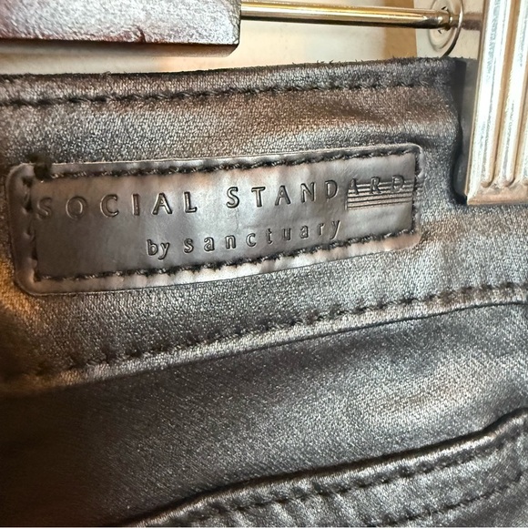 Social Standard by Sanctuary | Black Faux Leather Ankle Skinny Pants | Sz 8 - Picture 7 of 11